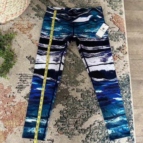 New Apana Women's Vibrant Multi Color Patterned Athletic Yoga Pants Leggings - Picture 7 of 14